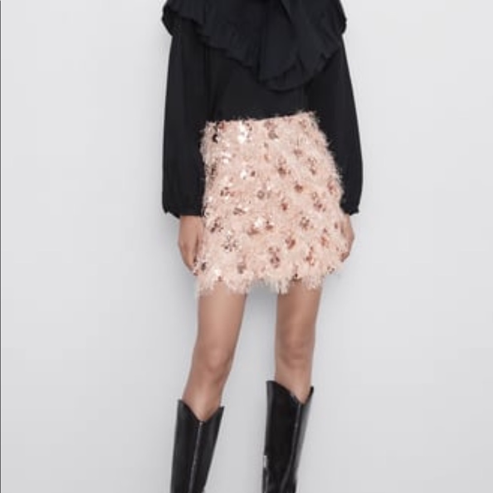 NWT XS ZARA sequins skirt